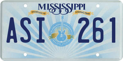 MS license plate ASI261