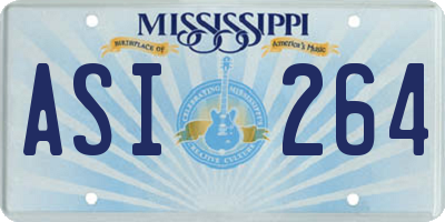 MS license plate ASI264