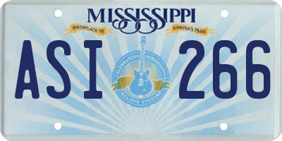 MS license plate ASI266