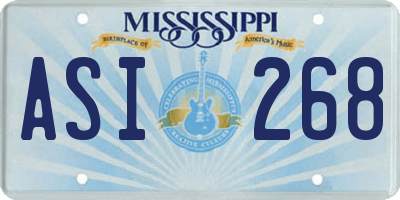 MS license plate ASI268