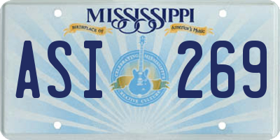 MS license plate ASI269