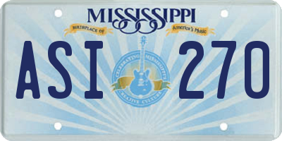 MS license plate ASI270