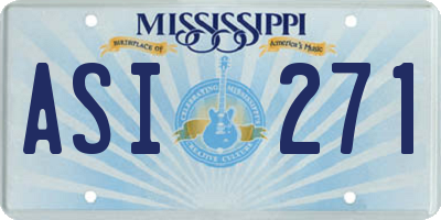 MS license plate ASI271