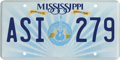 MS license plate ASI279