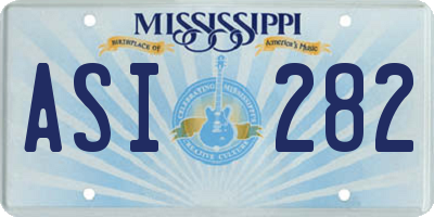 MS license plate ASI282