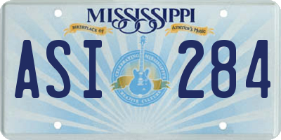 MS license plate ASI284