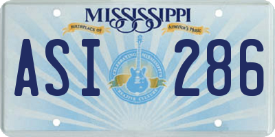 MS license plate ASI286