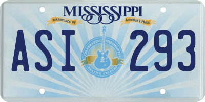 MS license plate ASI293