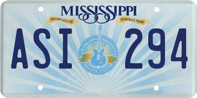 MS license plate ASI294