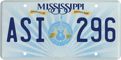 MS license plate ASI296