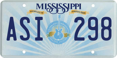MS license plate ASI298