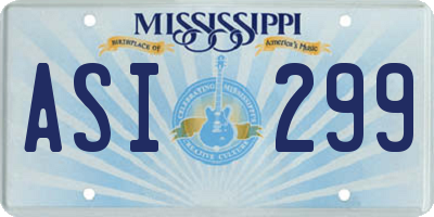 MS license plate ASI299