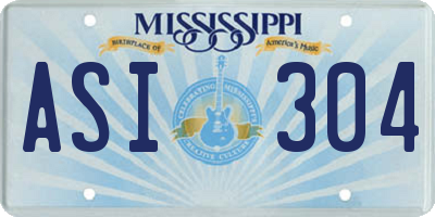 MS license plate ASI304