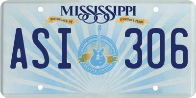 MS license plate ASI306