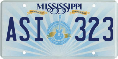 MS license plate ASI323