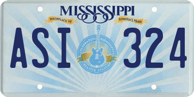 MS license plate ASI324