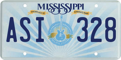 MS license plate ASI328