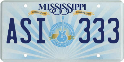MS license plate ASI333