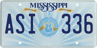 MS license plate ASI336