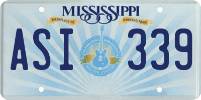 MS license plate ASI339