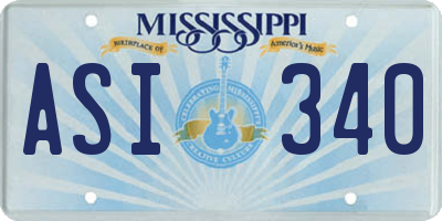 MS license plate ASI340