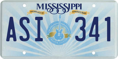 MS license plate ASI341