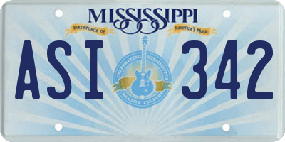 MS license plate ASI342