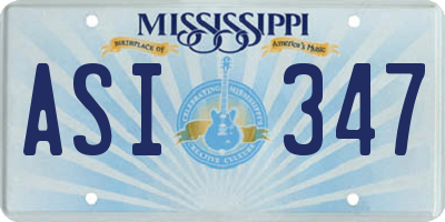 MS license plate ASI347