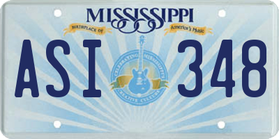MS license plate ASI348