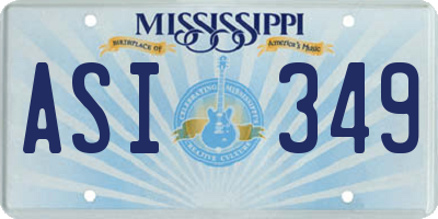 MS license plate ASI349
