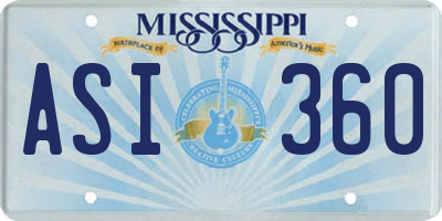 MS license plate ASI360