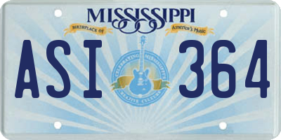 MS license plate ASI364
