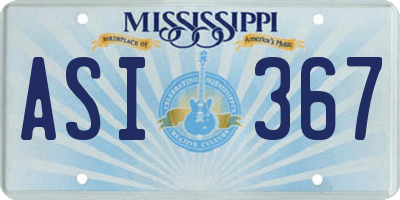 MS license plate ASI367