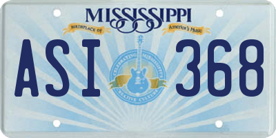 MS license plate ASI368