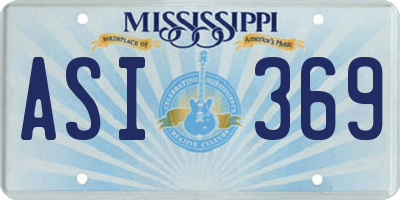 MS license plate ASI369
