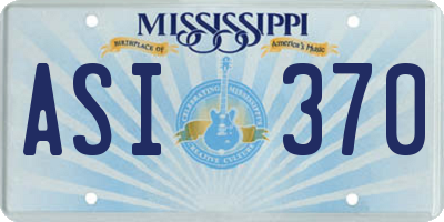 MS license plate ASI370