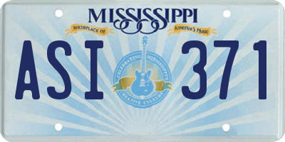 MS license plate ASI371