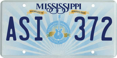 MS license plate ASI372
