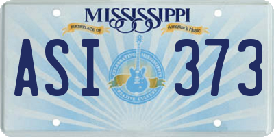 MS license plate ASI373