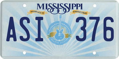 MS license plate ASI376