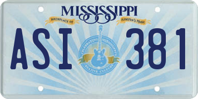 MS license plate ASI381