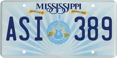 MS license plate ASI389