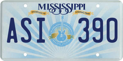 MS license plate ASI390