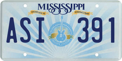 MS license plate ASI391