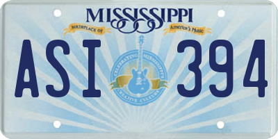 MS license plate ASI394