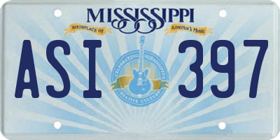 MS license plate ASI397