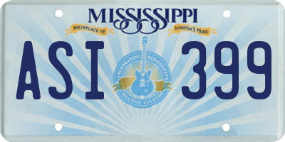 MS license plate ASI399