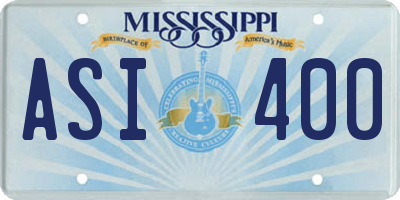 MS license plate ASI400