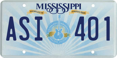 MS license plate ASI401