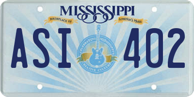 MS license plate ASI402
